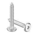 M3 X 20mm 25 Pack Flat Round Socket Head Screws Stainless Steel Self Tapping Full Thread Hex Cap Bolt For Wood Furniture 