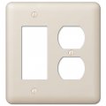 Amerelle 935rdal Devon Wallplate 1 Rocker Duplex Outlet Steel Light Almond 1-pack Double Toggle 