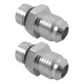 2pcs 6an Transmission Case Hole Fittings Silver Aluminum 551114 With O Rings For Gm Th350 Th400 4l60e 700r4 200 4r Tr6060 Ford 