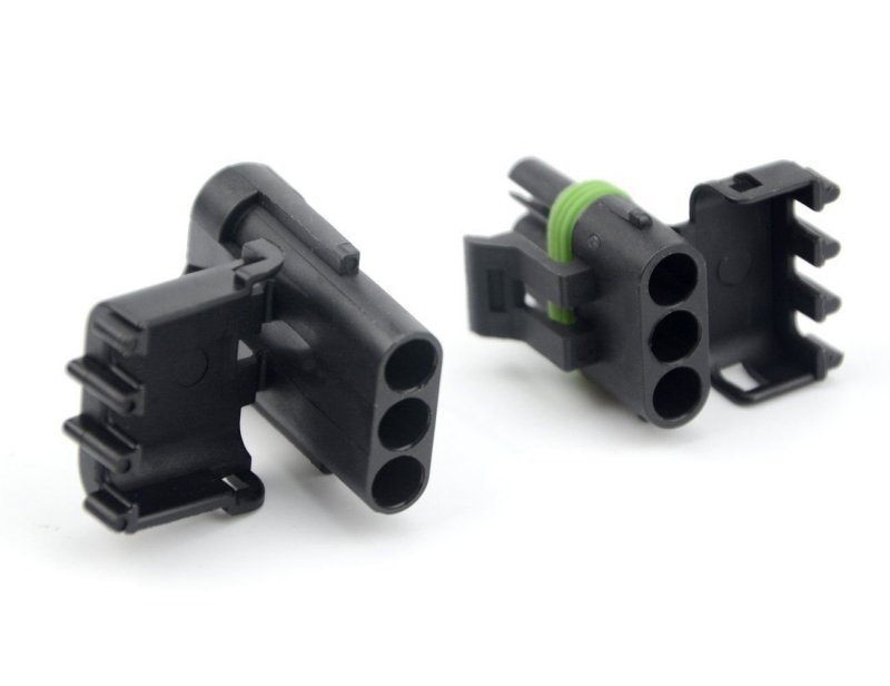 3 Pin Weatherpack Electrical Connector Kit 5 Complete Sets For 12 To 16 Awg Car Truck Marine Motorcycle And Trailer Wiring