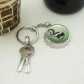 Personalized Custom 1 Line Skunk Keychain Chrome Plated Metal Pop Cap Bottle Opener