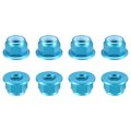 Nylon Insert Hex Lock Nuts 8pcs M8 X 1 25mm Aluminum Alloy Self-locking Anodizing Flange Nut For Fasteners Sky Blue 