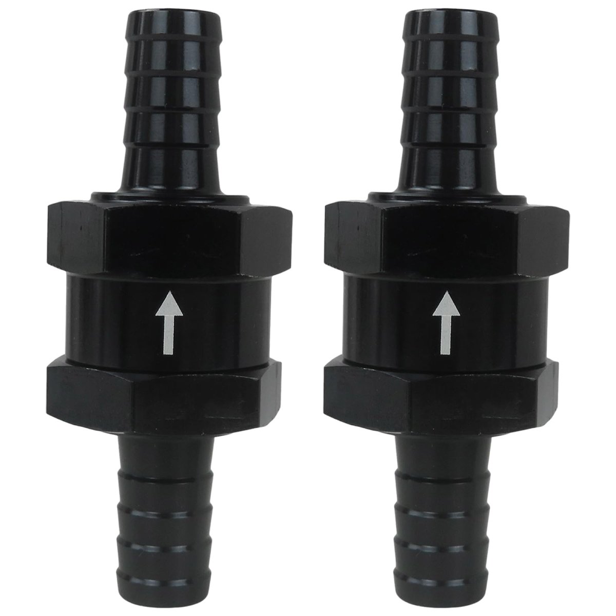 3 8 In Fuel Check Valve One Way Inline Non Return For Diesel Gasoline 10mm Od Aluminum Alloy Black 2 Pack
