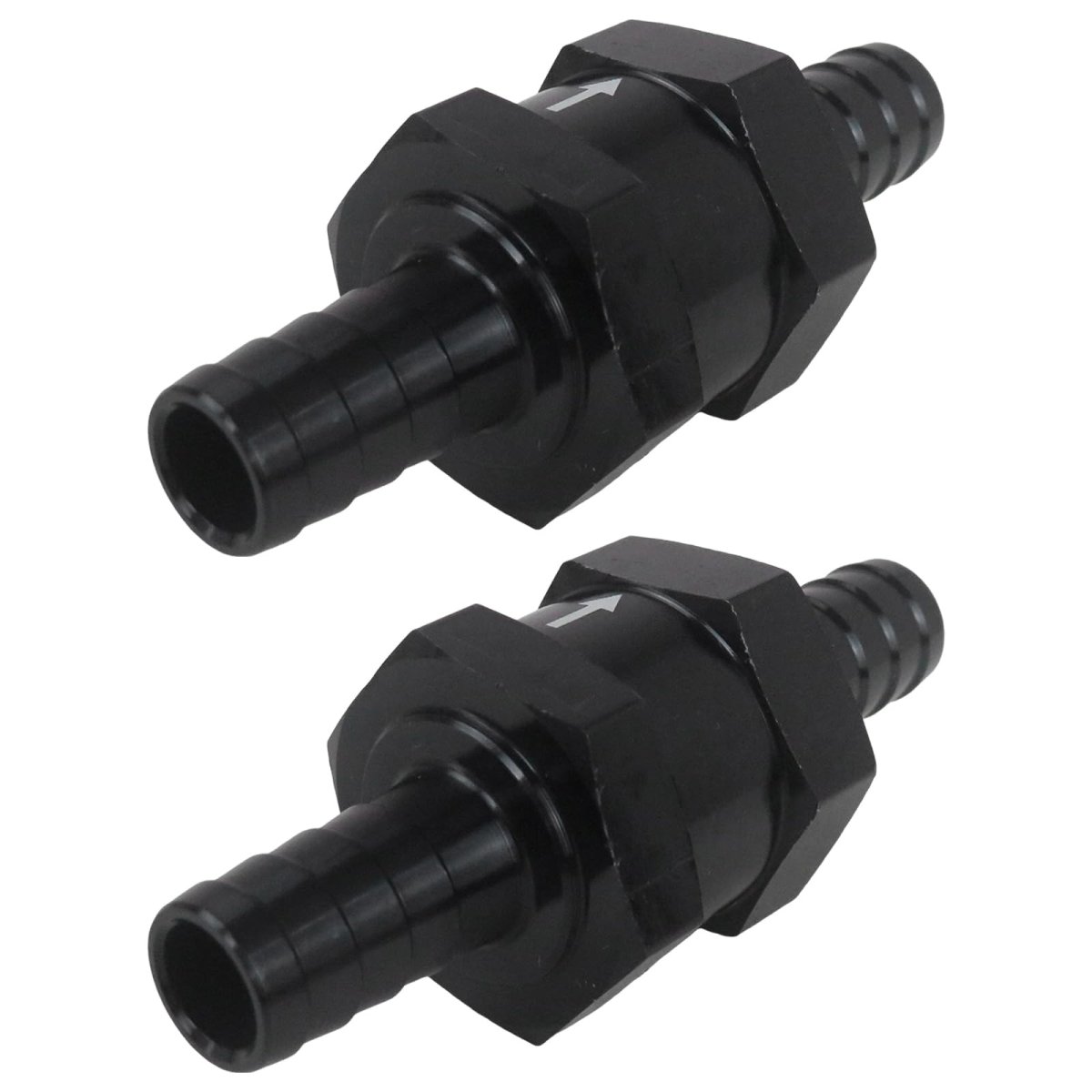 3 8 In Fuel Check Valve One Way Inline Non Return For Diesel Gasoline 10mm Od Aluminum Alloy Black 2 Pack
