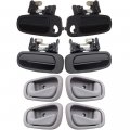 Door Handles Exterior Interior Front Rear Driver Passenger Side Replacement Fit 1998-2002 For Corolla Outside Inside Handle 