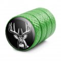 Deer Head Illustration Valve Stem Caps For Tire Rim Wheel Aluminum Green
