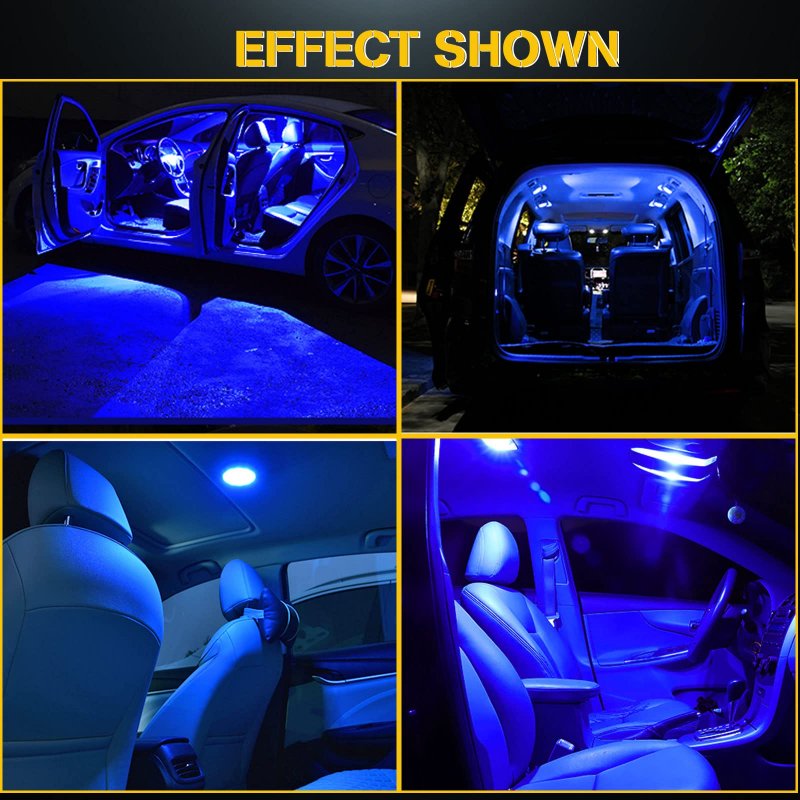 Blue 5050 24smd Led Panel Dome Light Lamp 5 Pack 12v Interior Car Reading With T10 Ba9s And Festoon Adapters Pl0021