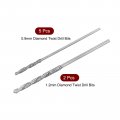 Uxcell 0 9mm 1 2mm Diamond Twist Drill Bits High Speed Steel For Glass Sea Shells Stone Tiles 7 Pcs