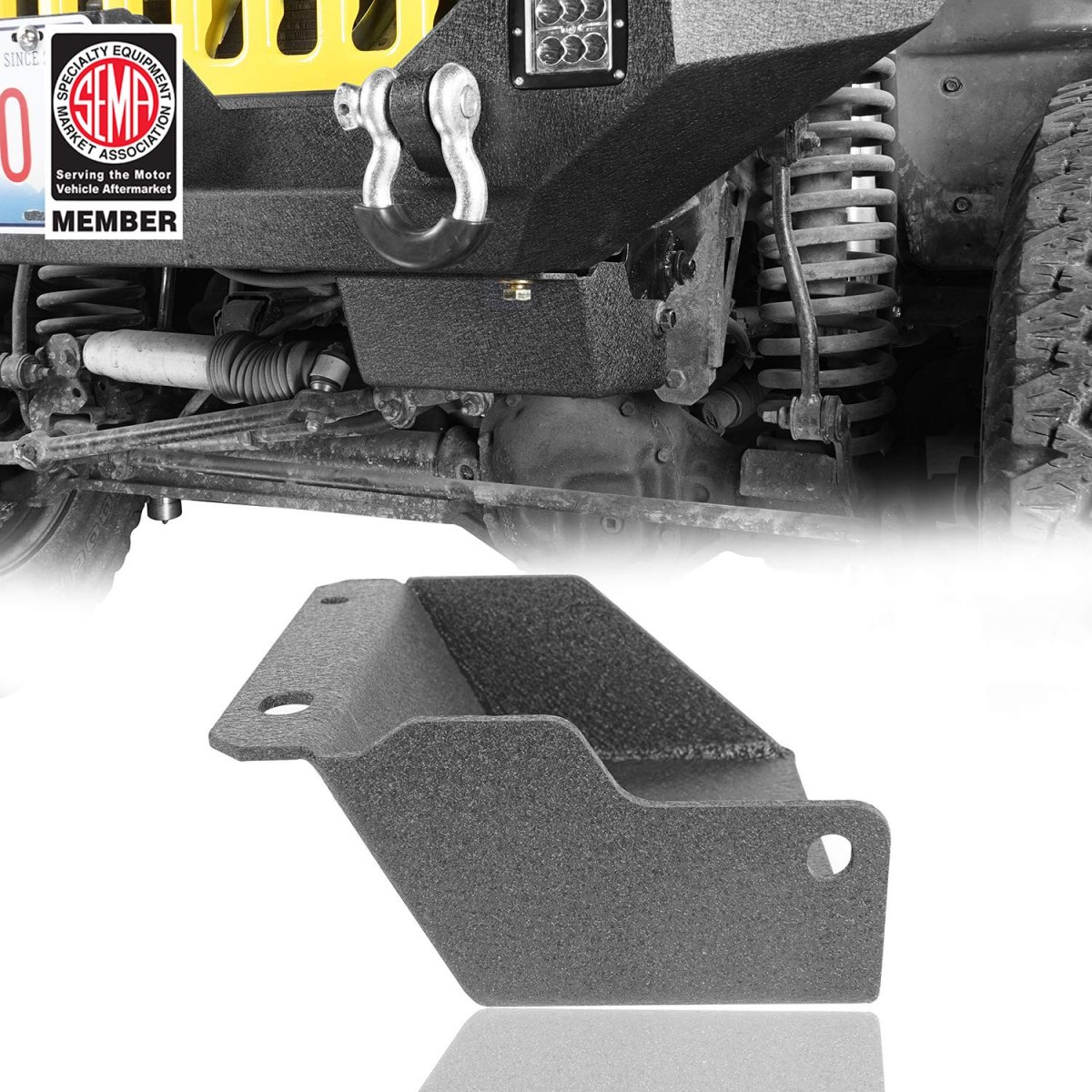 Hooke Road Steering Box Skid Plate Brace For 1997-2006 Jeep Wrangler Tj