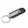Ipick Image For Dodge Scat-pack Full Color Silver Metal Plate Black Pu Leather Strap Key Chain Keychain Official Licensed