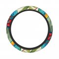 Tropical Plants And Parrots Print Steering Wheel Cover Anti-slip Soft Elastic Protector Universal Car Accessories For Women Men