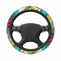 Tropical Plants And Parrots Print Steering Wheel Cover Anti-slip Soft Elastic Protector Universal Car Accessories For Women Men