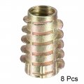 Uxcell Furniture Threaded Insert Nuts Zinc Alloy Hex-flush M10 Internal Threads 24mm Length 8pcs