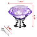 Uxcell Diamond Shape Crystal Glass 30mm Kitchen Cabinet Door Drawer Knob Cupboard Dresser Wardrobe Pull Handle With Screws