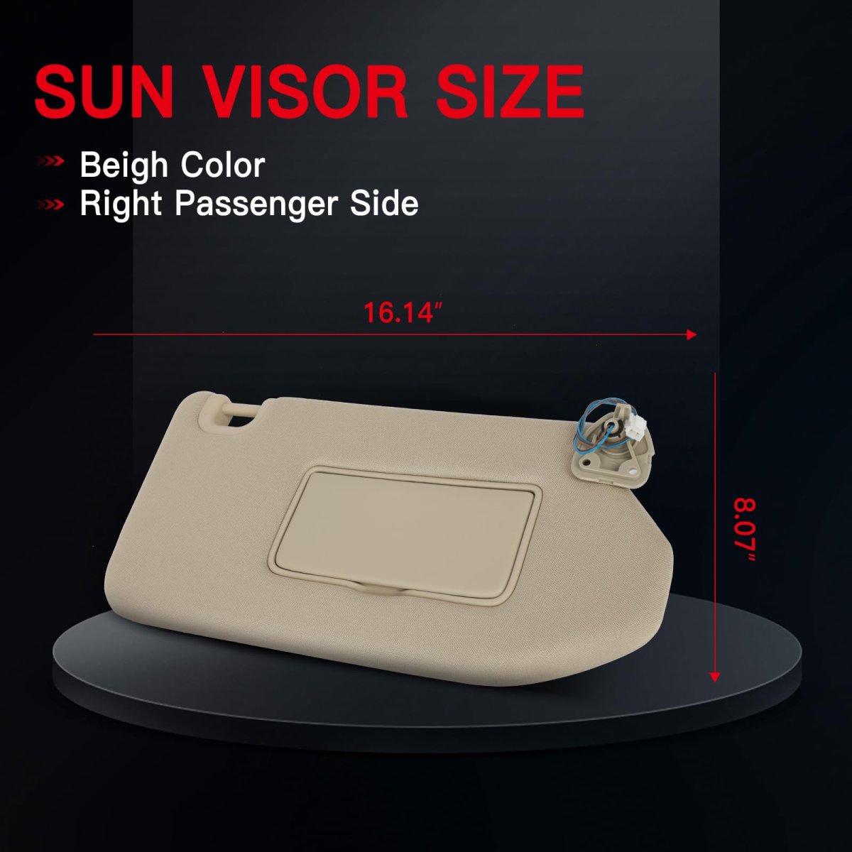 Sun Visor Right Passenger Side For Nissan Pathfinder 2013 2018 Infiniti Qx60 2014 2017 Jx35 Replace Part 96400 9pb0a