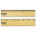 3 Pack Value Bundle Acm05221 Flat Wood Ruler W Two Double Brass Edges 12 Clear Lacquer Finish 