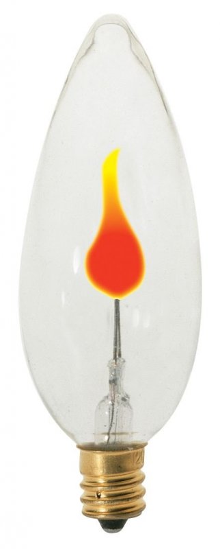 3w 120v B9 5 Flicker Candelabra Base Incandescent Light Bulb S3759
