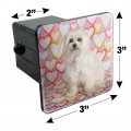 Maltese Puppy Dog Hearts Love Tow Trailer Hitch Cover Plug Insert