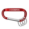 Ford Mustang Cobra Laser Etched Red Metal Carabiner Keychain With Split Key Rings 3 In X 1 5