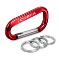 Ford Mustang Cobra Laser Etched Red Metal Carabiner Keychain With Split Key Rings 3 In X 1 5