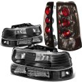 Chevy Silverado Gmt800 4pc Pair Of Black Clear Corner Headlight Smoked Lens Altezza Style Tail Light 