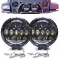 Cowone 7 Inch 105w Led Light Bar Round Spot Pods Off Road Drivings Fog Bumper Roof Light For Jeep Offroader Truck Car Atv Suv 