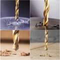 Uxcell 4 9mm Drill Bits High Speed Steel Straight Shank 86mm Length Twist Bit Fully Ground Titanium Coated 2 Pcs