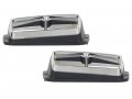 Auto Krafters Compatible Replacement For Grille Light Bezels Lh Rh Pair Fits 1969-70 Cougar Mustang 71-74 Comet Maverick Shelby