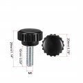 Uxcell M6 X 15mm Metric Male Thread Knurled Clamping Knobs Grip Thumb Screw On Type Plastic Threaded Hand Bolt Black 6 Pcs