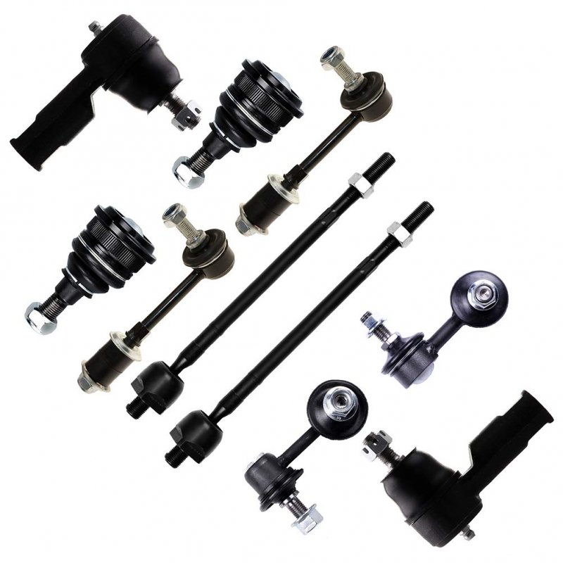10pcs Suspension Kit Front Inner Tie Rod End Outer Sway Bar Link Rear Lower Ball Joint Fit 2000-2005 For Hyundai Accent