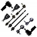 10pcs Suspension Kit Front Inner Tie Rod End Outer Sway Bar Link Rear Lower Ball Joint Fit 2000-2005 For Hyundai Accent 