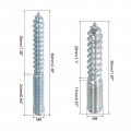 Uxcell M6 M8 Hanger Bolts Length 60mm 50mm Double Headed Self-tapping Screw 6mm 8mm Wood Joint Furniture Legs 8pcs Each
