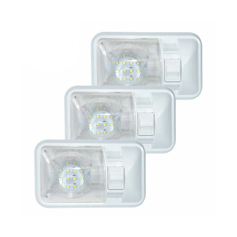 3 Rv Interior Led Ceiling Light Boat Camper Trailer Single Dome 12v 280lm