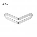 Uxcell Adjustable Corner Code 4pcs 48x48mm Stainless Steel 90-degree L-shape Brace For Fixed Furniture Shelf Bed Table