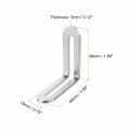 Uxcell Adjustable Corner Code 4pcs 48x48mm Stainless Steel 90-degree L-shape Brace For Fixed Furniture Shelf Bed Table