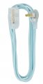 Woods 64598201 Decor Series 8-foot Fabric Braided Indoor Extension Cord With Lighted Ends 3 Polarized 2-prong Outlets Right 