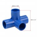 Uxcell 4-way Elbow Pvc Pipe Fitting Furniture Grade 25mm Size Tee Corner Fittings Blue 10pcs