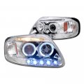 Projector Headlights For 1997 2003 Ford F150 2004 Heritage 1999 F250 Ld 2002 Expedition Chrome Housing Halo Led Light Bar Amber 