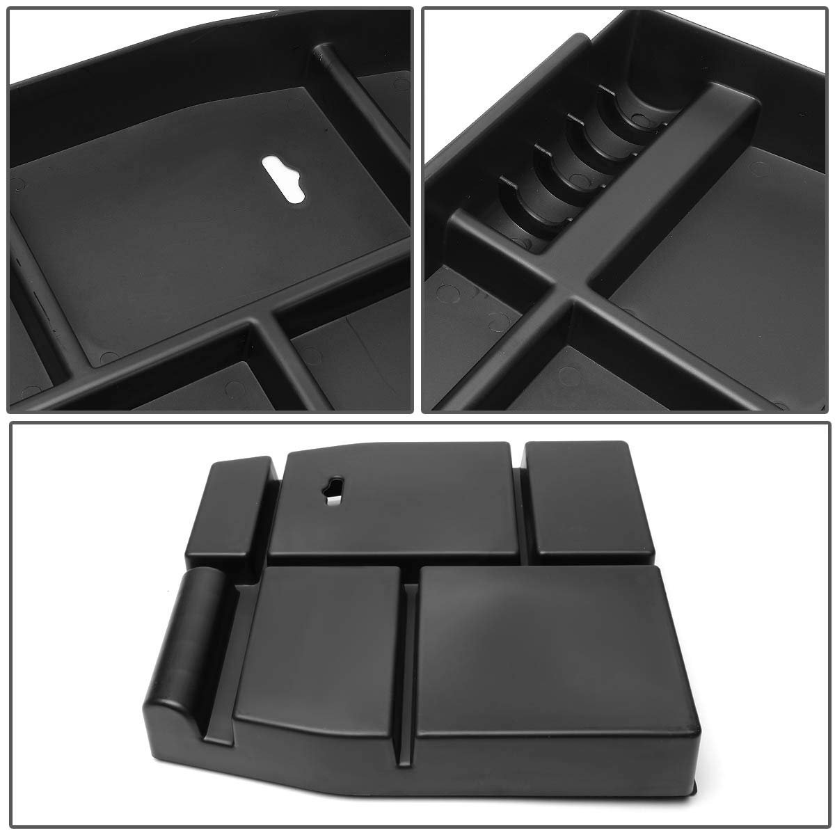 Bucket Seat Model Factory Style Front Center Console Armrest Organizer Tray Storage Box For Ford F-150 2015-2018 Black