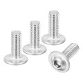 25pcs M6-1x16mm Flanged Button Head Socket Cap Screws 304 Stainless Steel Drive Fasteners Bolts Fully Thread Machine Silver 