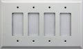 Over Sized Jumbo Smooth White Stamped Steel 4 Gang Wall Plate Gfi Rocker Opening 