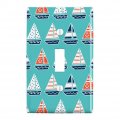 Cute Sailboats Pattern Plastic Wall Decor Toggle Light Switch Plate Cover 