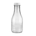 1 Qt Heavy Glass Reusable Milk Bottle 32 Oz Tall Round Style Includes 48 Mm Plastic Snap Cap 