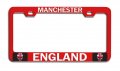 Manchester England British Metal Auto License Plate Frame And Tag Holder Heavy Duty All Weather Alloy Steel For Suvs Autos 