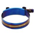 4pcs Adjustable Titanium Blue Stainless Steel T-bolt Clamp Universal 84mm-92mm