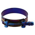 4pcs Adjustable Titanium Blue Stainless Steel T-bolt Clamp Universal 84mm-92mm