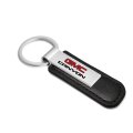 Gmc Canyon Pu Leather Strap Keychain With Silver Metal Bar Official Licensed Modern Logo Accessory 3 75 In X 1 Black