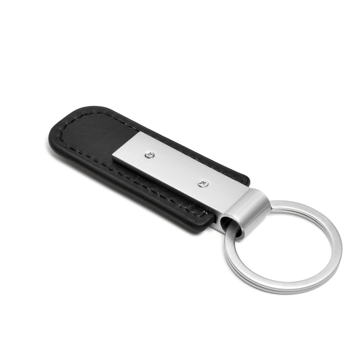 Gmc Canyon Pu Leather Strap Keychain With Silver Metal Bar Official Licensed Modern Logo Accessory 3 75 In X 1 Black