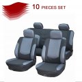Aintier 10pcs Black Gray Car Seat Covers Four Seasons All-purpose Fit For Most Five-seater Cars Automobile Interior Accessories