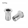 Uxcell M5 304 Stainless Steel Rivet Nuts Flat Head Insert 10 Pcs